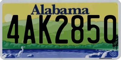 AL license plate 4AK2850