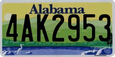 AL license plate 4AK2953