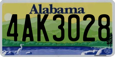 AL license plate 4AK3028