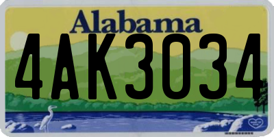AL license plate 4AK3034