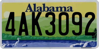 AL license plate 4AK3092