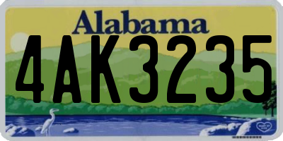 AL license plate 4AK3235