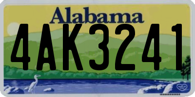 AL license plate 4AK3241