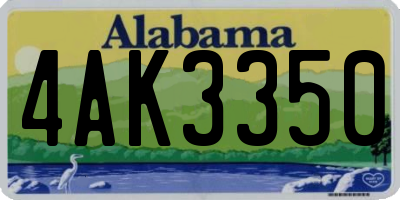 AL license plate 4AK3350