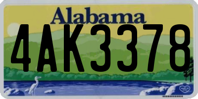 AL license plate 4AK3378