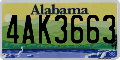 AL license plate 4AK3663