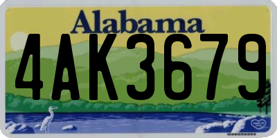 AL license plate 4AK3679