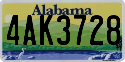 AL license plate 4AK3728