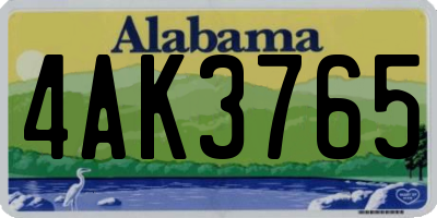 AL license plate 4AK3765