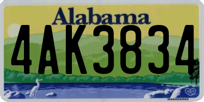 AL license plate 4AK3834