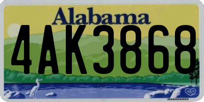 AL license plate 4AK3868