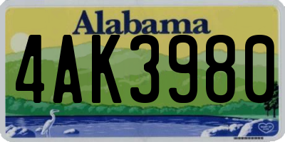 AL license plate 4AK3980