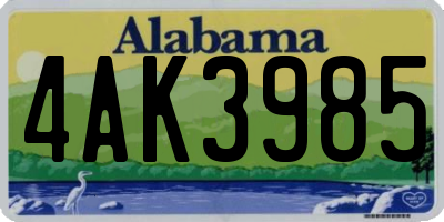 AL license plate 4AK3985