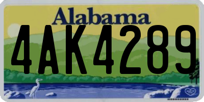 AL license plate 4AK4289