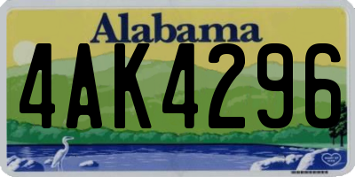 AL license plate 4AK4296