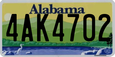 AL license plate 4AK4702
