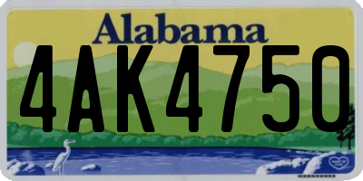 AL license plate 4AK4750