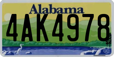 AL license plate 4AK4978