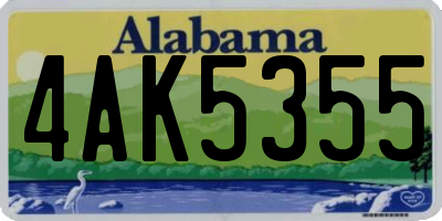 AL license plate 4AK5355