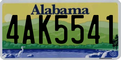 AL license plate 4AK5541
