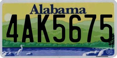 AL license plate 4AK5675