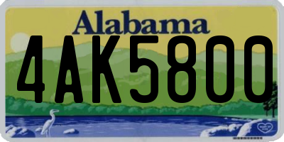 AL license plate 4AK5800