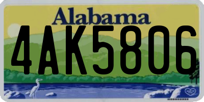 AL license plate 4AK5806