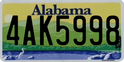 AL license plate 4AK5998