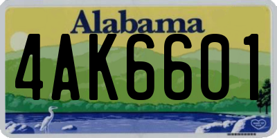 AL license plate 4AK6601