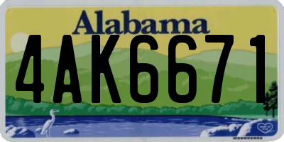 AL license plate 4AK6671