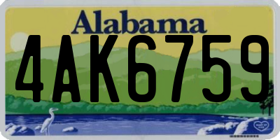 AL license plate 4AK6759