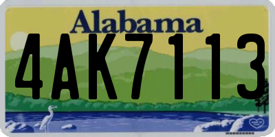 AL license plate 4AK7113