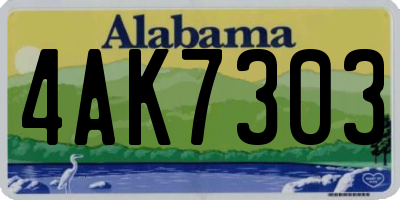 AL license plate 4AK7303