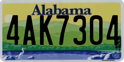 AL license plate 4AK7304