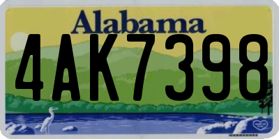 AL license plate 4AK7398
