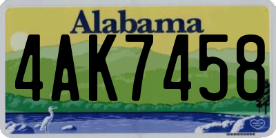 AL license plate 4AK7458