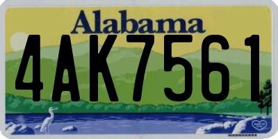 AL license plate 4AK7561