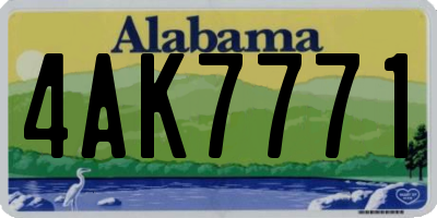 AL license plate 4AK7771