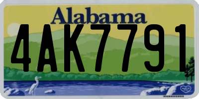 AL license plate 4AK7791