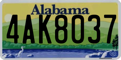 AL license plate 4AK8037