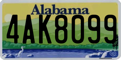 AL license plate 4AK8099