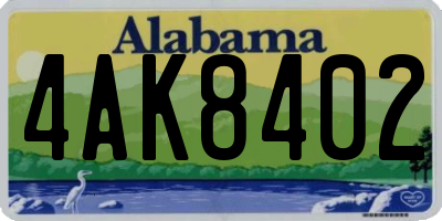 AL license plate 4AK8402