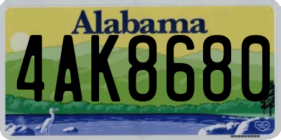 AL license plate 4AK8680