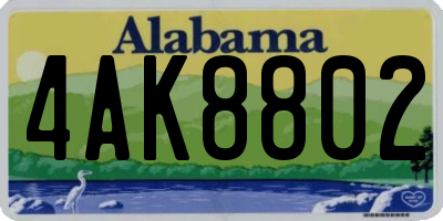 AL license plate 4AK8802
