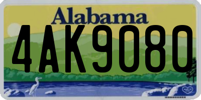 AL license plate 4AK9080