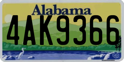 AL license plate 4AK9366