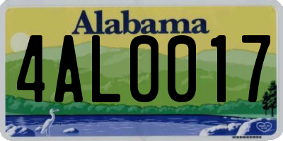 AL license plate 4AL0017