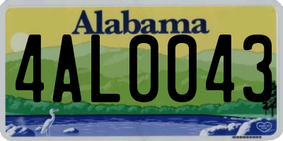 AL license plate 4AL0043