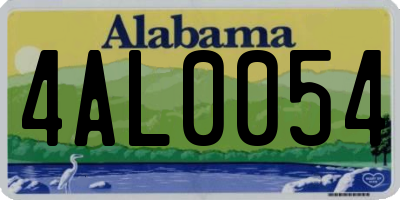 AL license plate 4AL0054