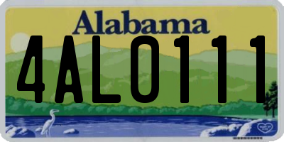 AL license plate 4AL0111